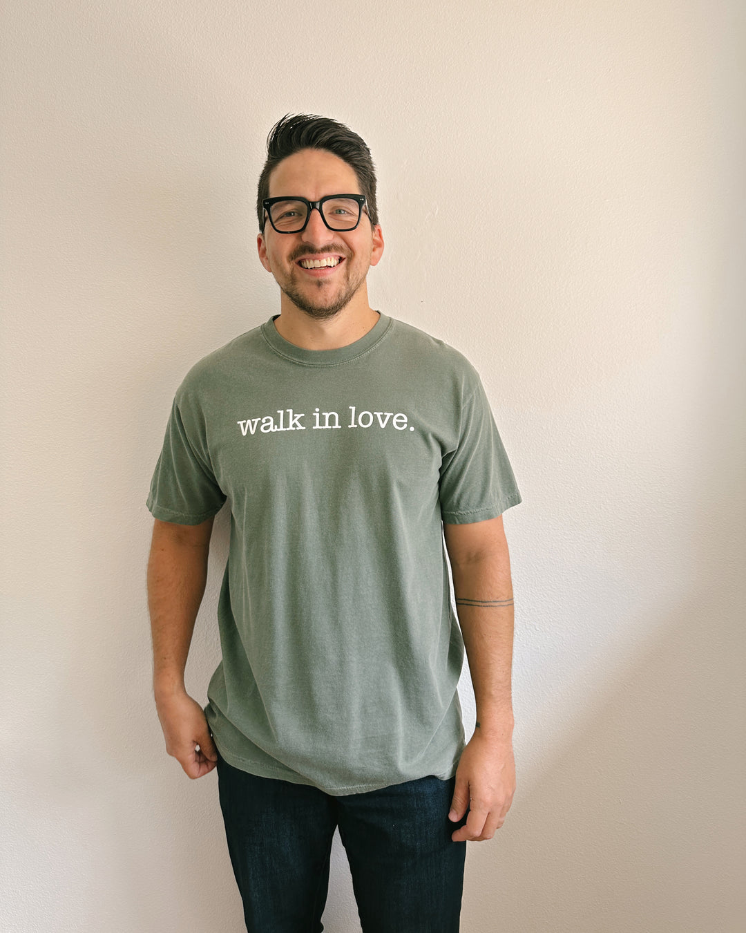 walk in love. Original Vintage Washed Moss Tee