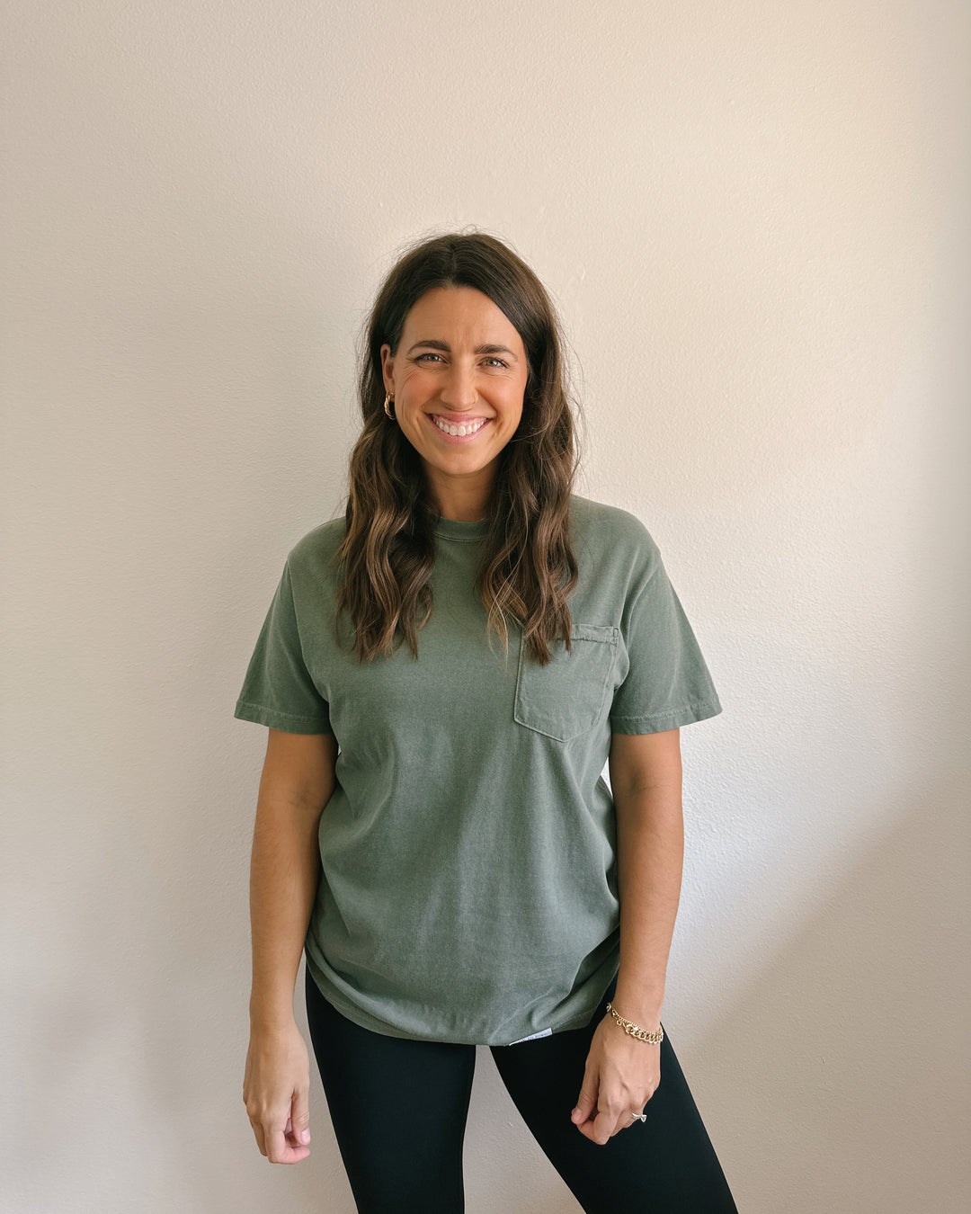 The Secret Message Vintage Washed Moss Pocket Tee