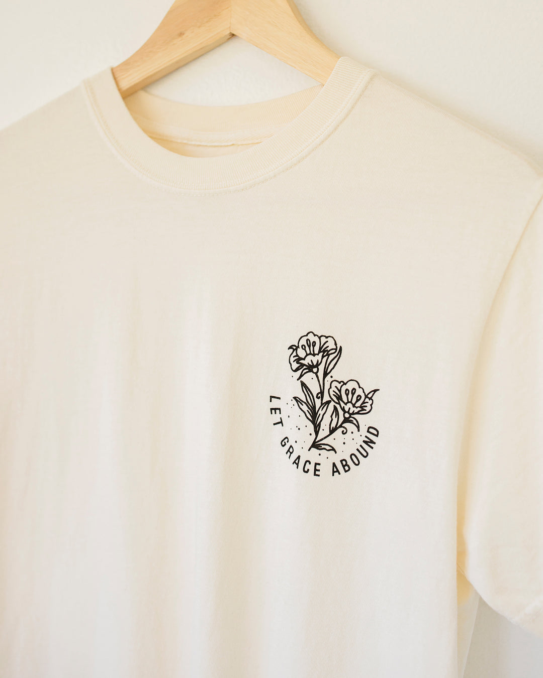 Let Grace Abound Ivory Vintage Washed Tee