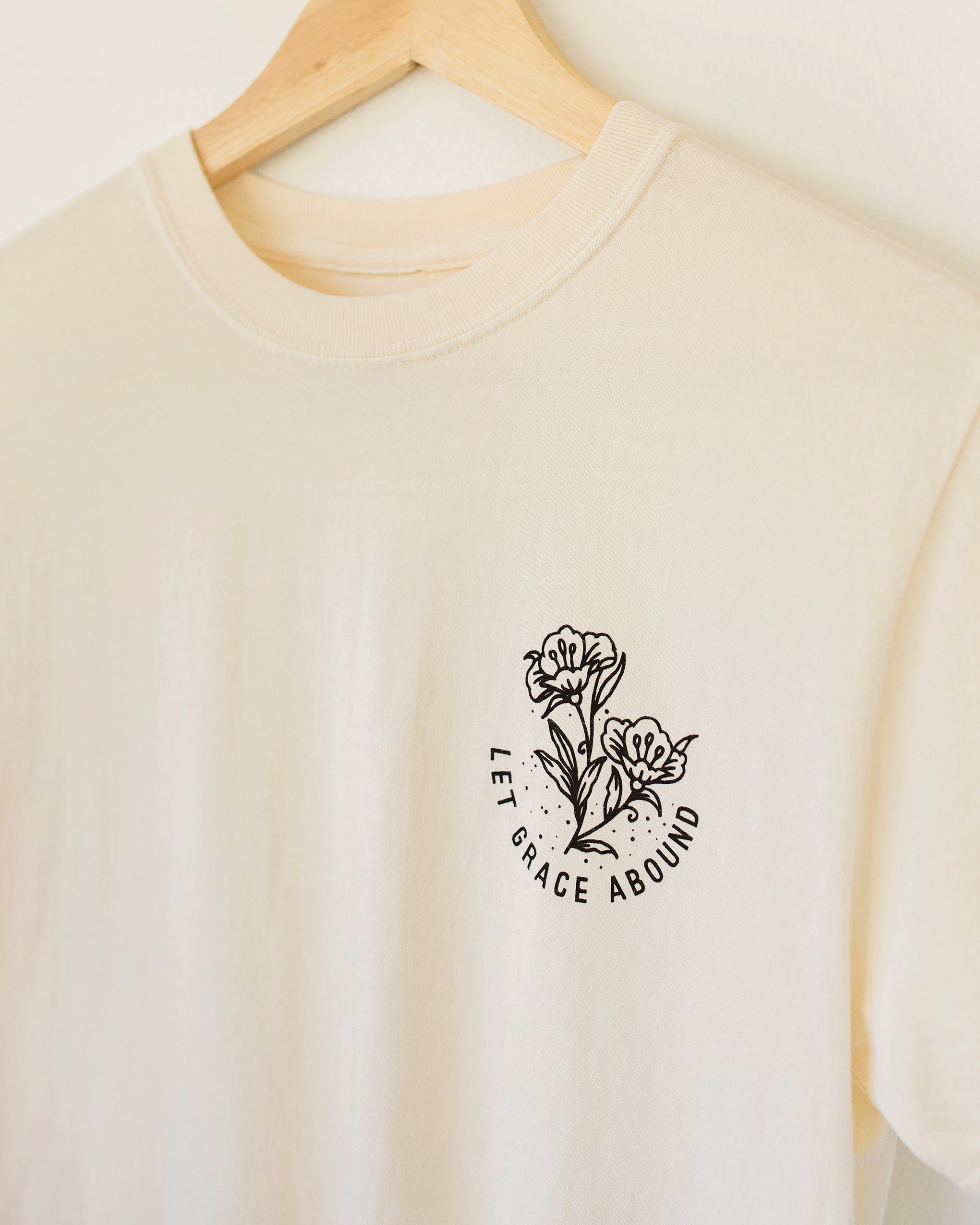 Let Grace Abound Ivory Vintage Washed Tee