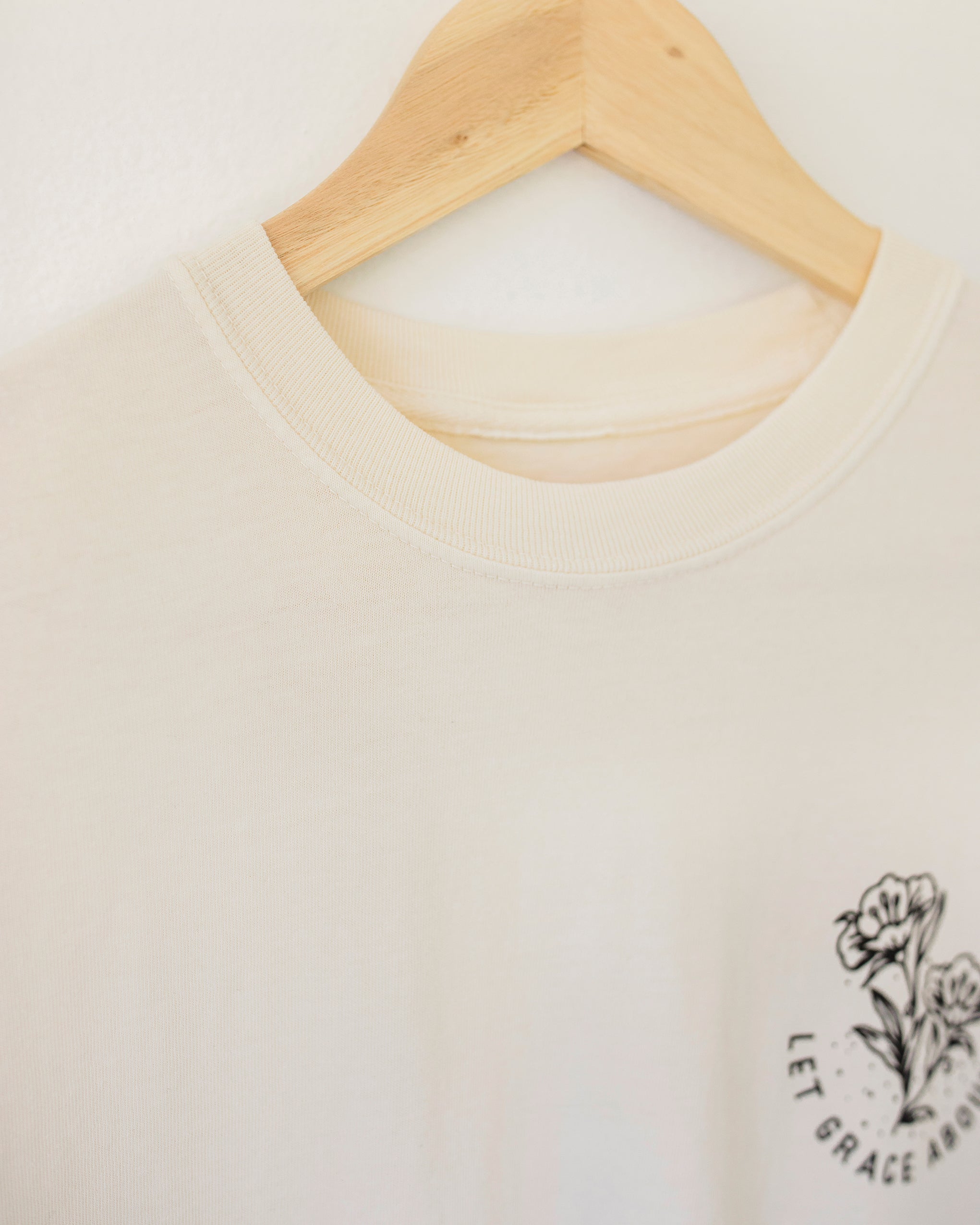 Let Grace Abound Ivory Vintage Washed Tee