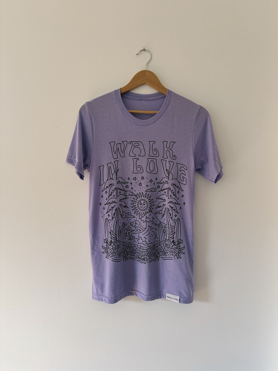 walk in love. Island Vibes Dark Lav Tri-Blend Tee