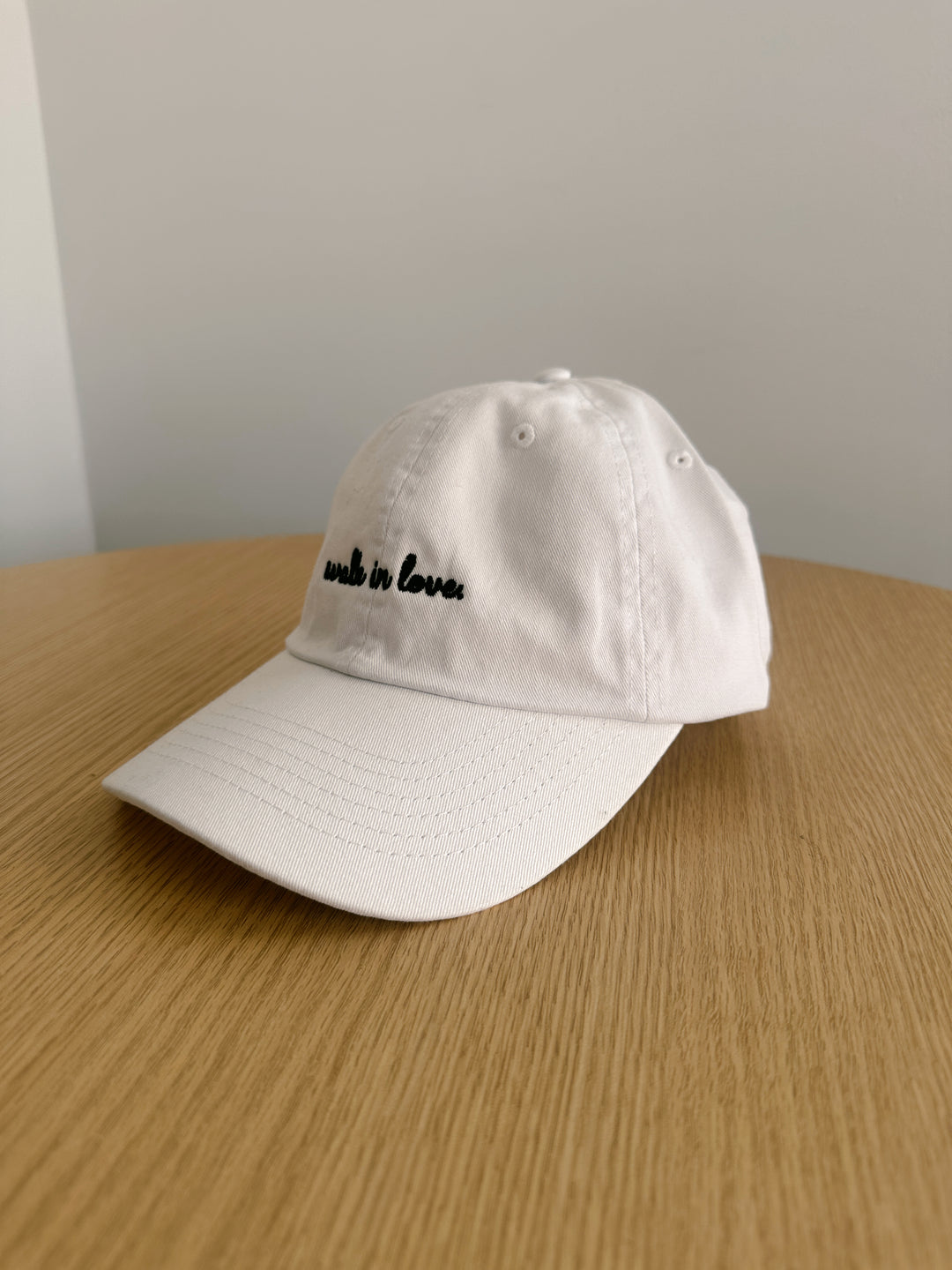 walk in love. Cursive White Dad Hat