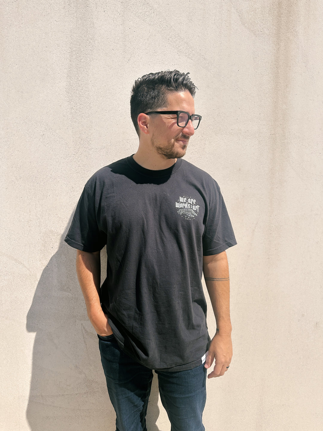 Works of Art Black Vintage Washed Tee