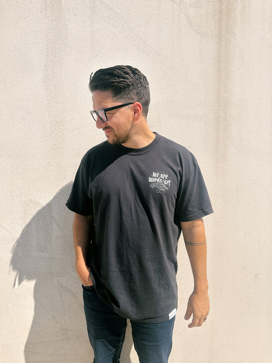 Works of Art Black Vintage Washed Tee