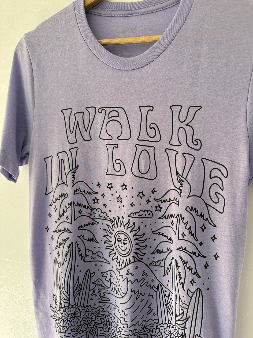 walk in love. Island Vibes Dark Lav Tri-Blend Tee