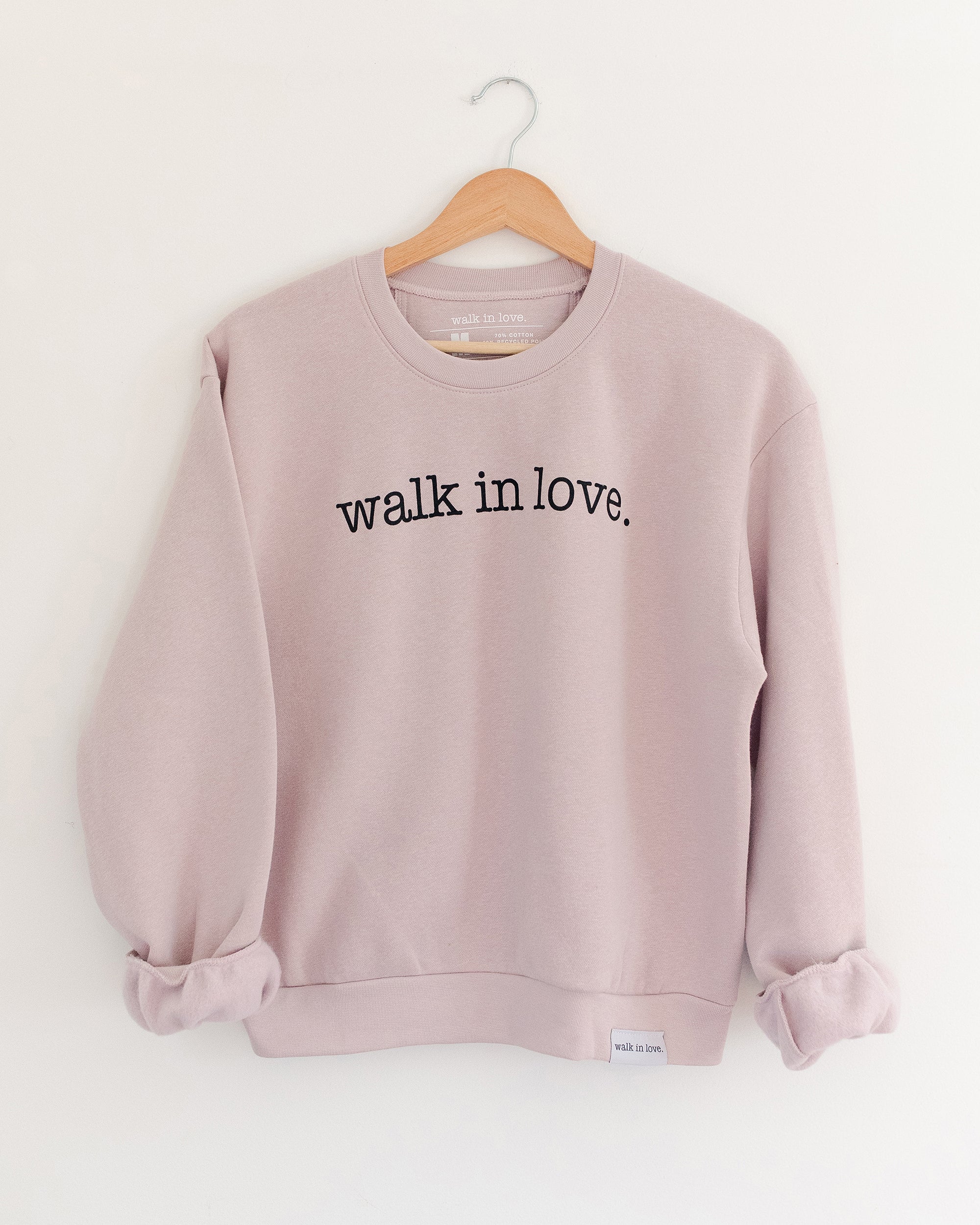 walk in love. Original Women's Blush Cropped Sweatshirt