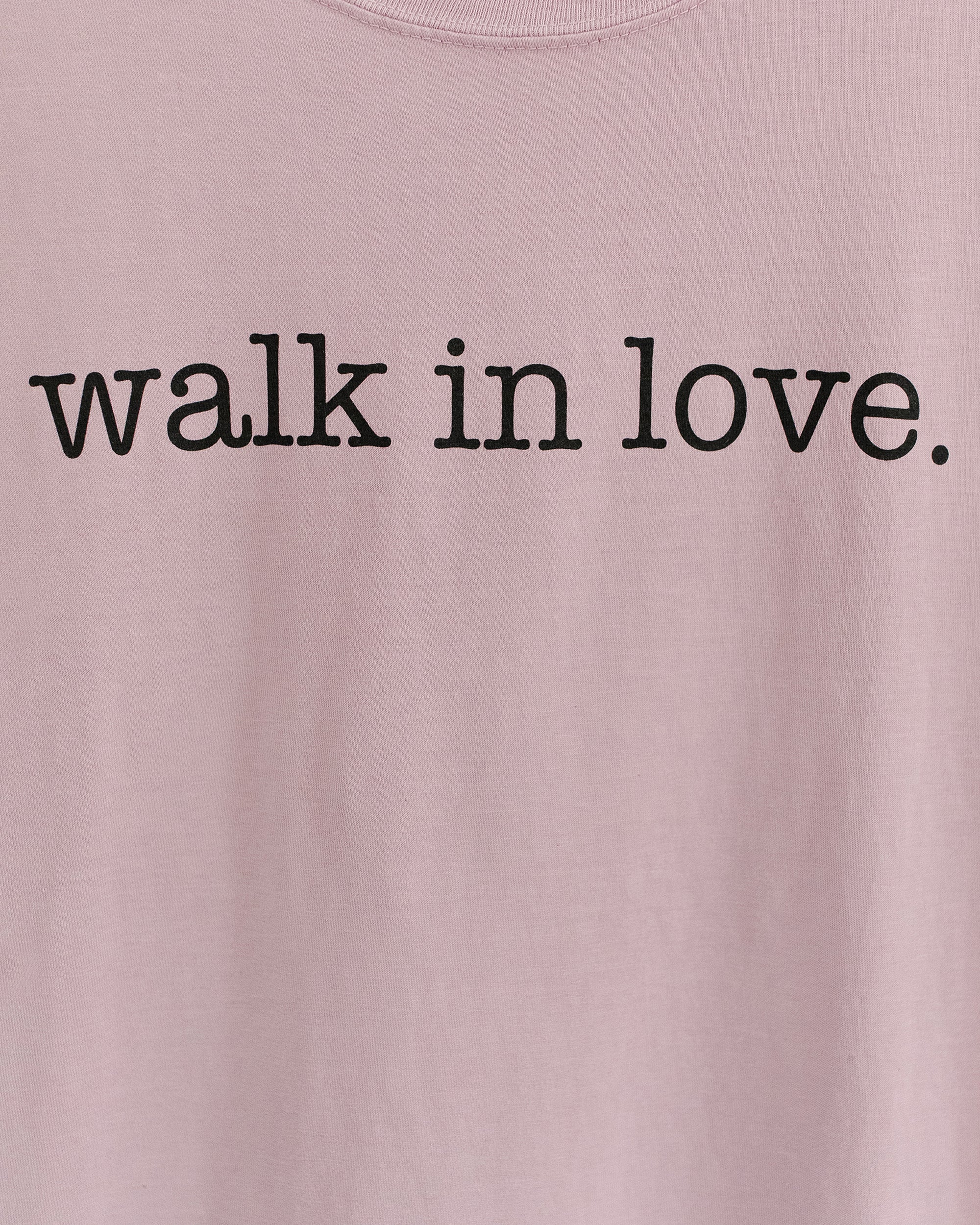 walk in love. Original Vintage Washed Botanical Dyed Dusty Lilac Tee