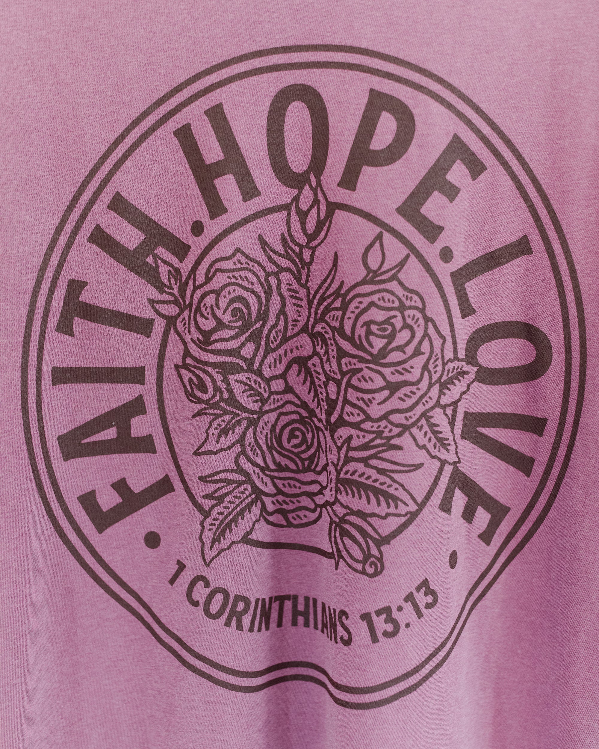 2/25 - Faith Hope Love Vintage Washed Berry Long Sleeve
