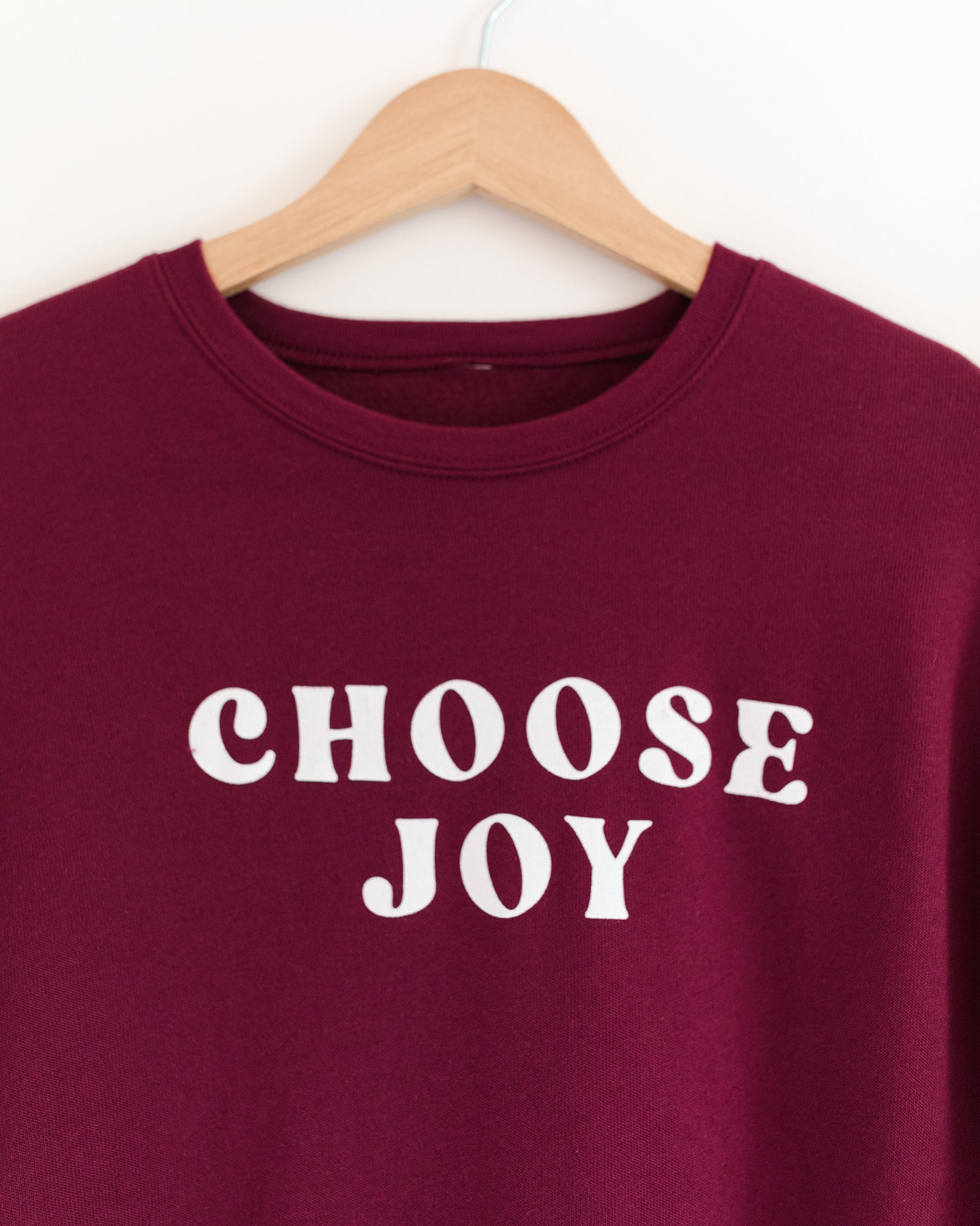 Choose Joy Maroon Drop Shoulder Pullover