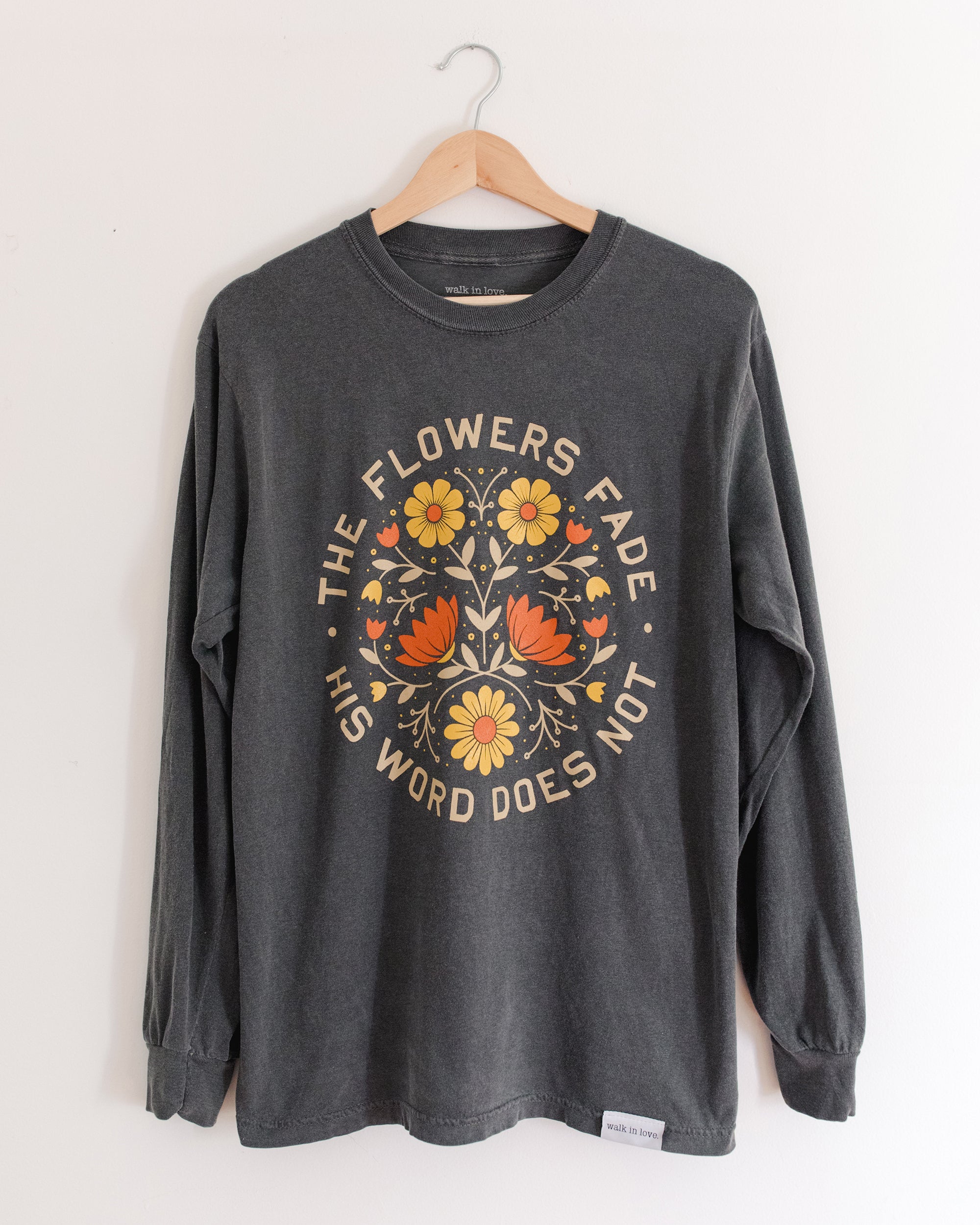 Flowers Fade Vintage Washed Pepper Long Sleeve