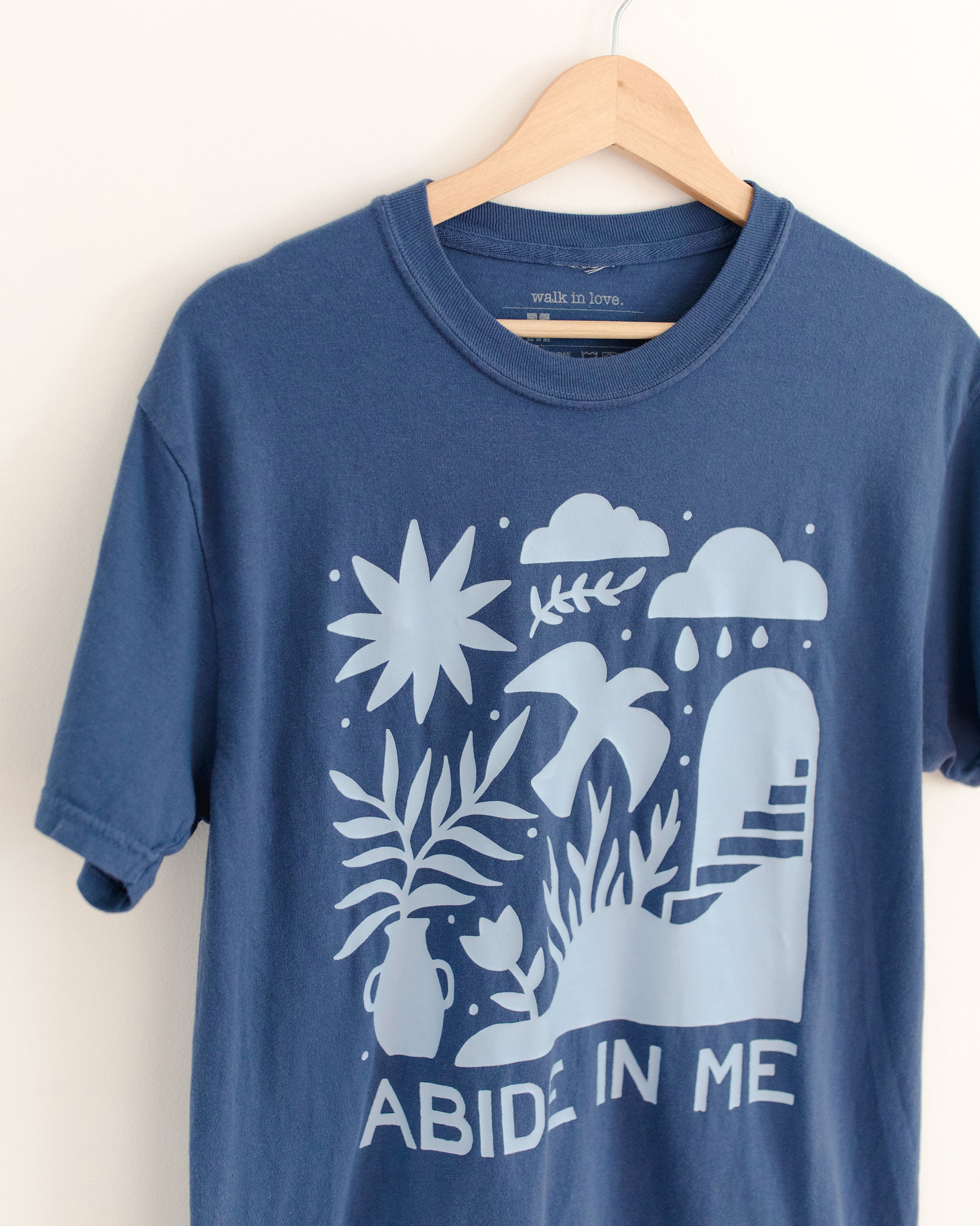 Abide in Me Vintage Washed China Blue Tee