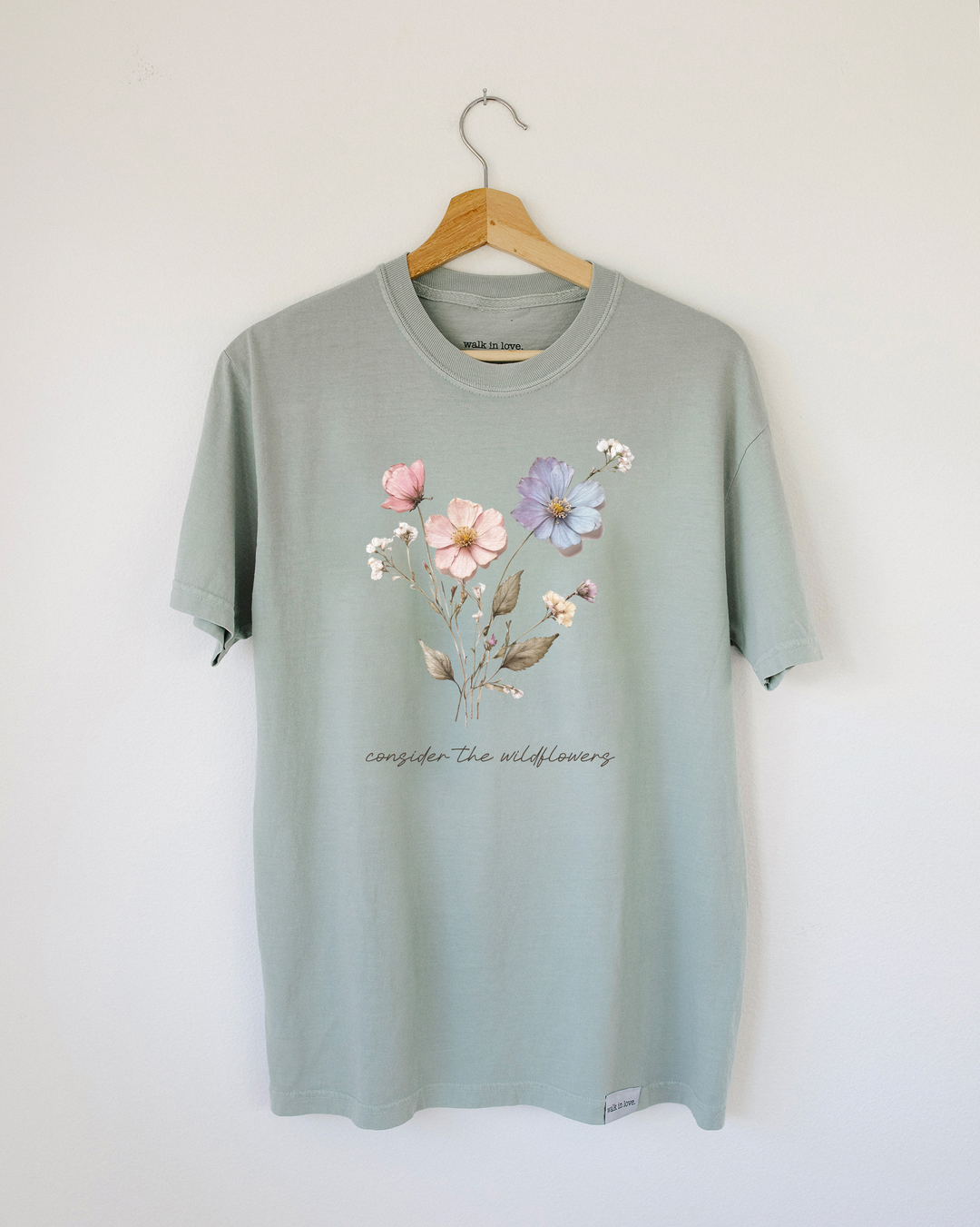 Consider The Wildflowers Pressed Flowers Bay Vintage Washed Tee