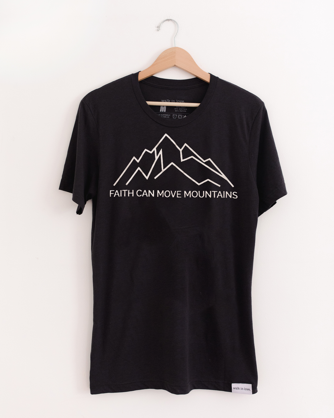 Faith Can Move Mountains Black Tri-Blend Tee