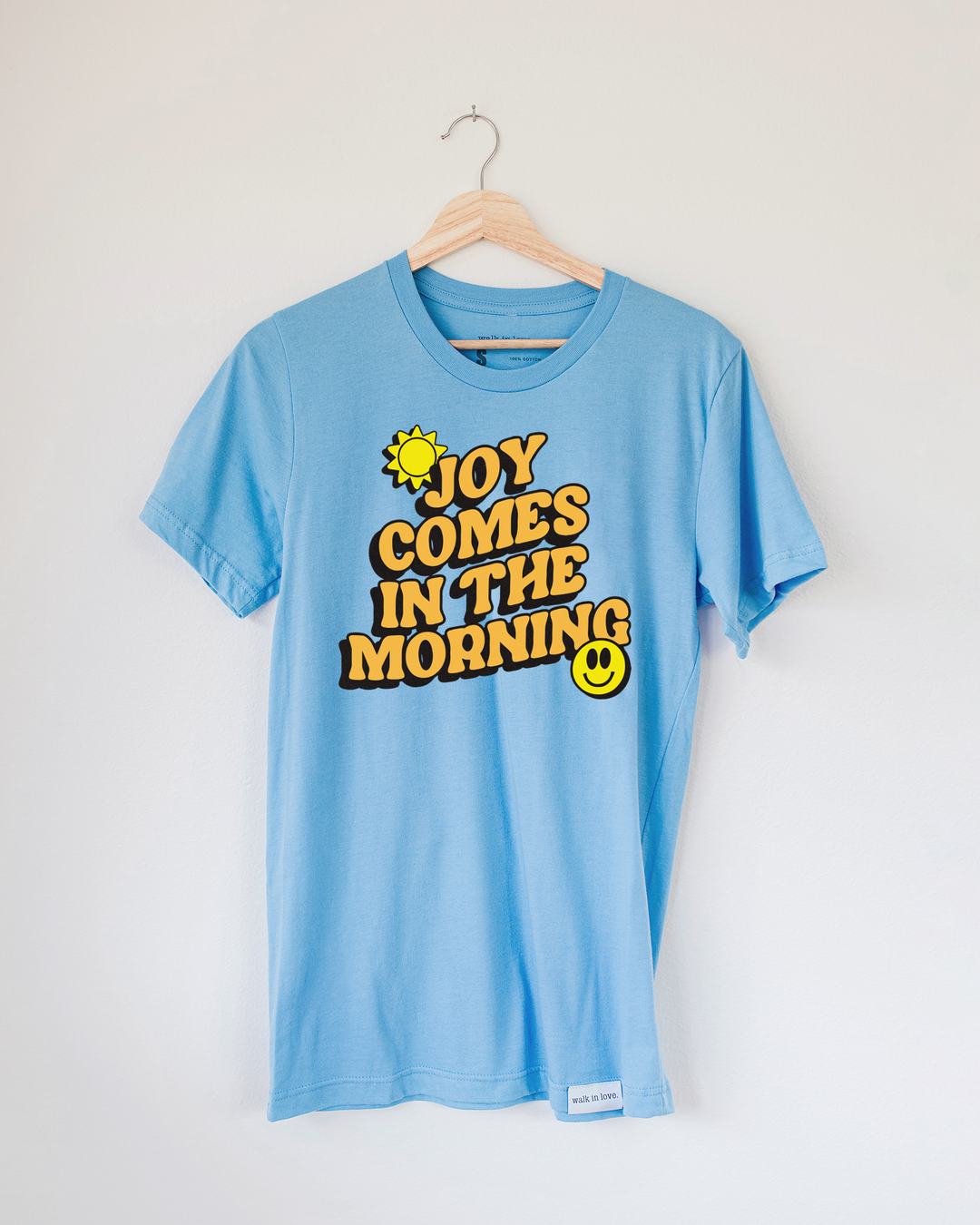 Joy Comes in the Morning Carolina Blue Tri Blend Tee