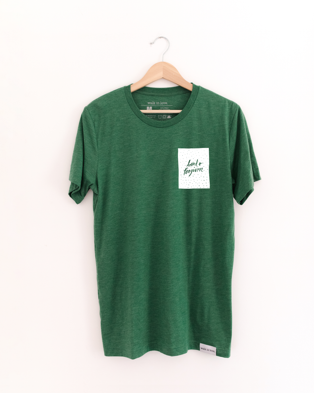Loved + Forgiven Grass Green Tri-Blend Tee