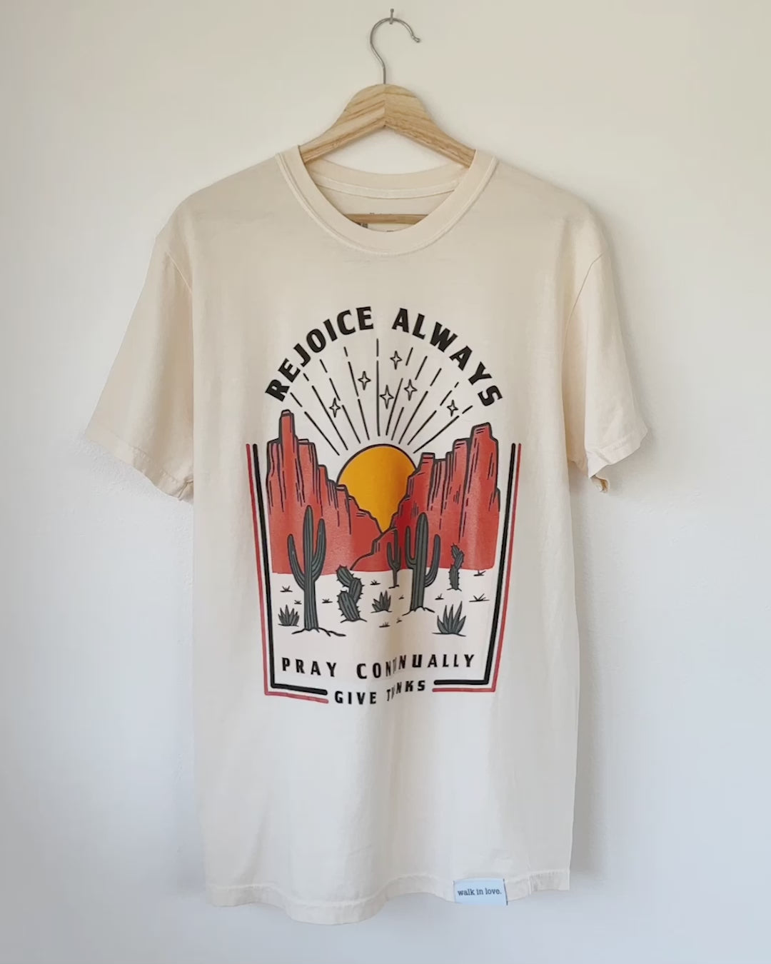 Rejoice Always Ivory Vintage Washed Tee