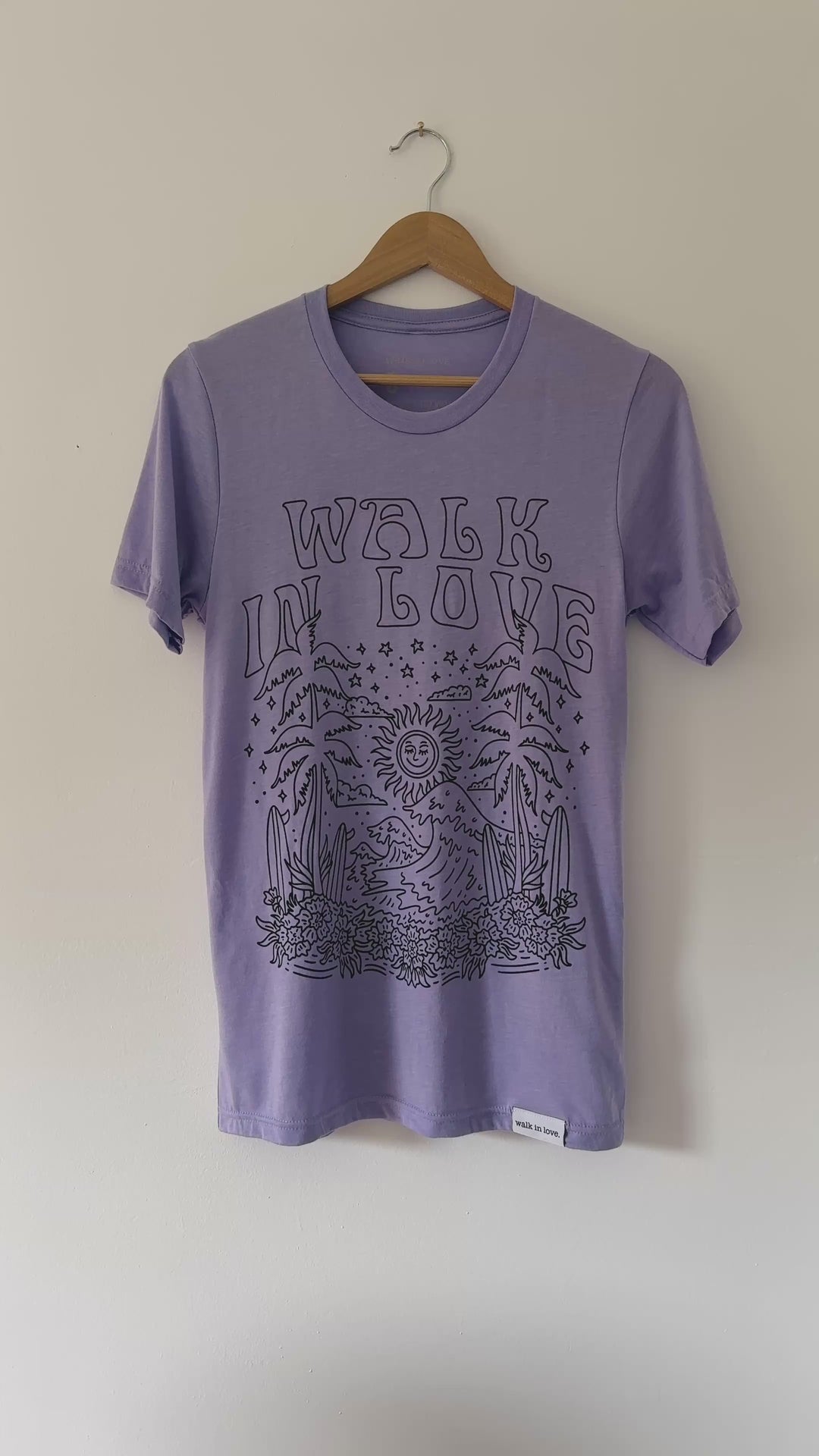 walk in love. Island Vibes Dark Lav Tri-Blend Tee