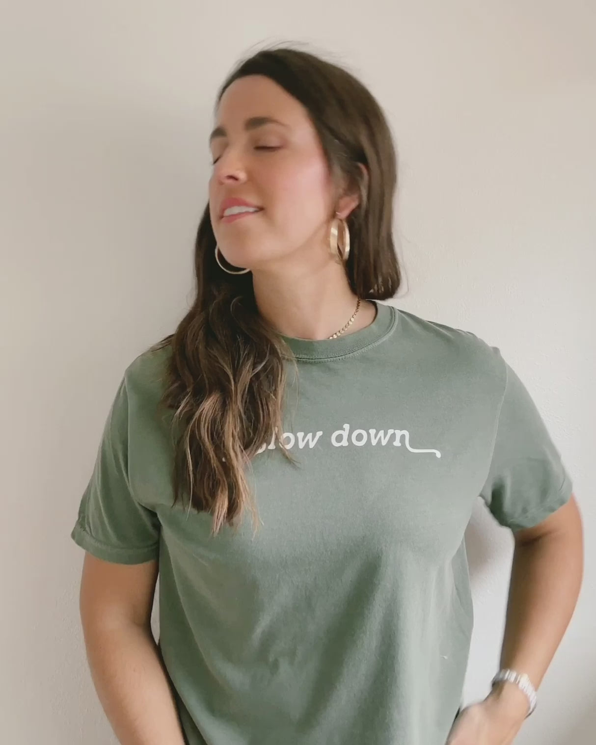 Slow Down Vintage Washed Moss Tee