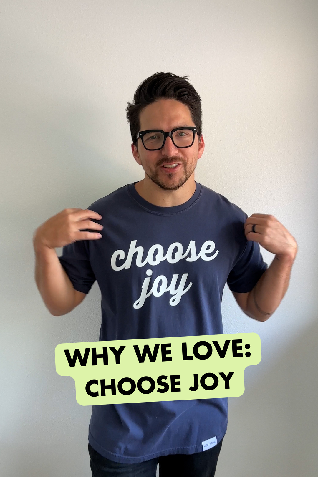 Choose Joy Navy Vintage Washed Tee