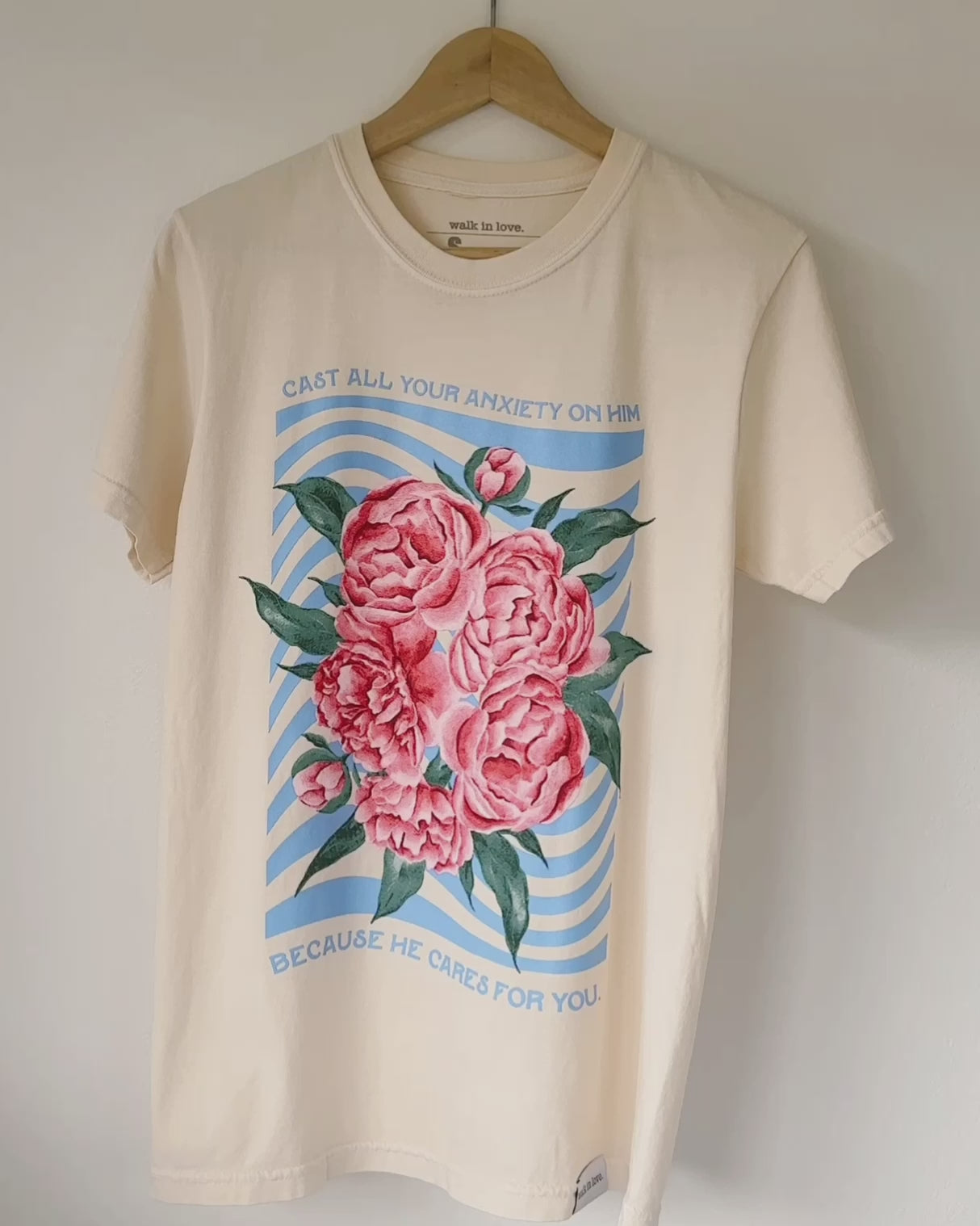 Cast All Your Anxiety On Him Ivory Vintage Washed Tee
