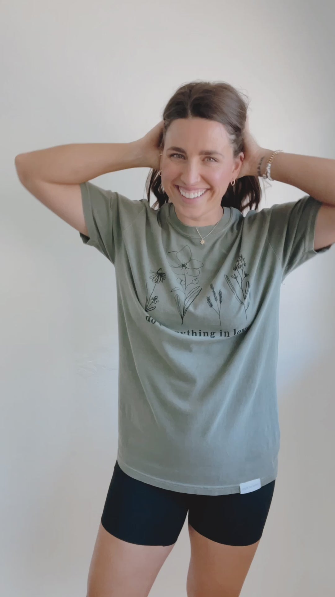 Do Everything in Love Moss Vintage Washed Tee