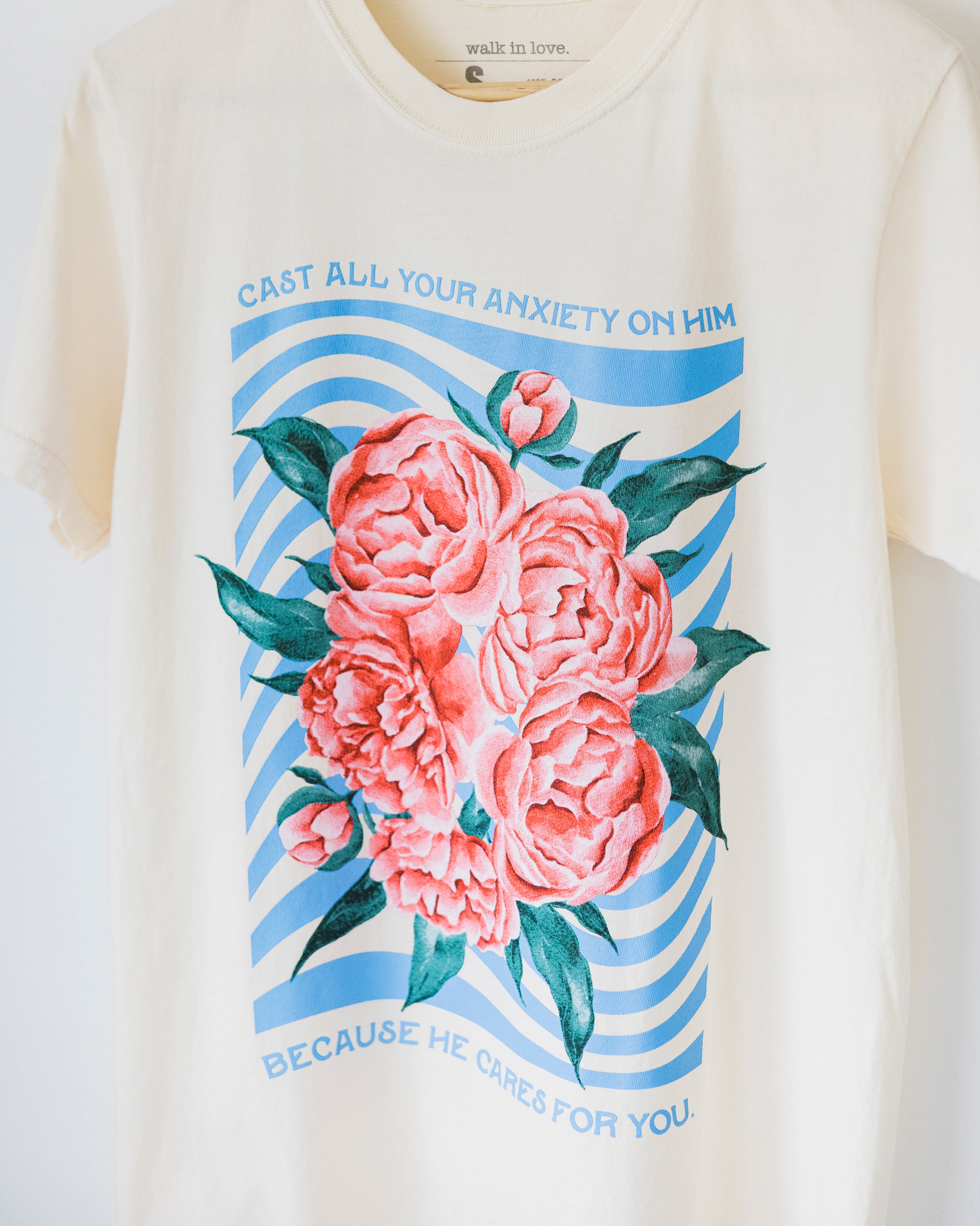 Cast All Your Anxiety On Him Ivory Vintage Washed Tee