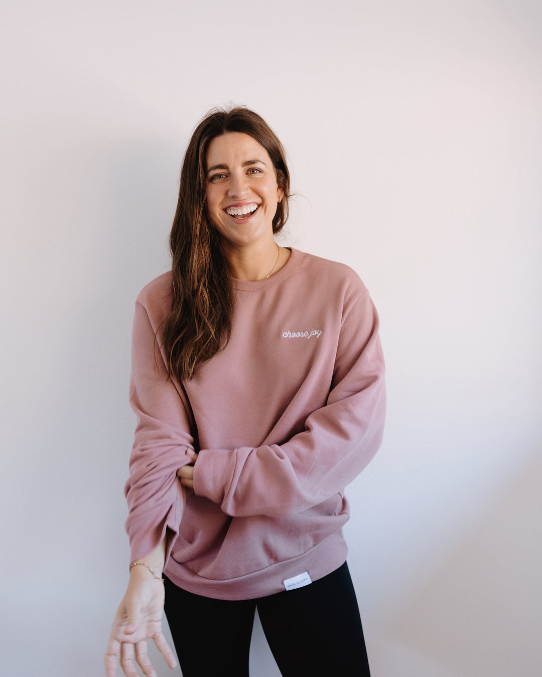 Choose Joy Embroidered Dusty Rose Slouchy Sweatshirt
