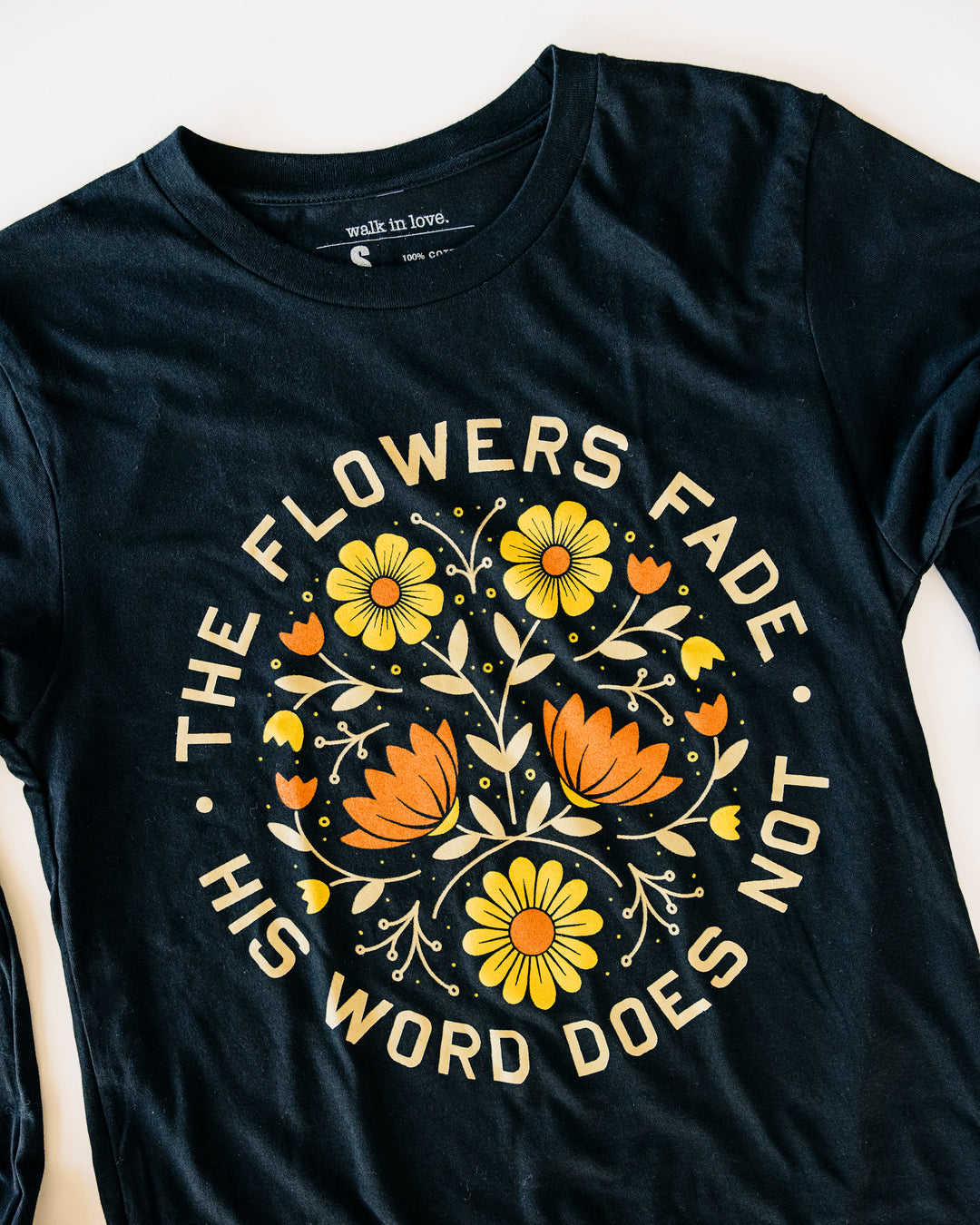 Flowers Fade Black Long Sleeve Shirt