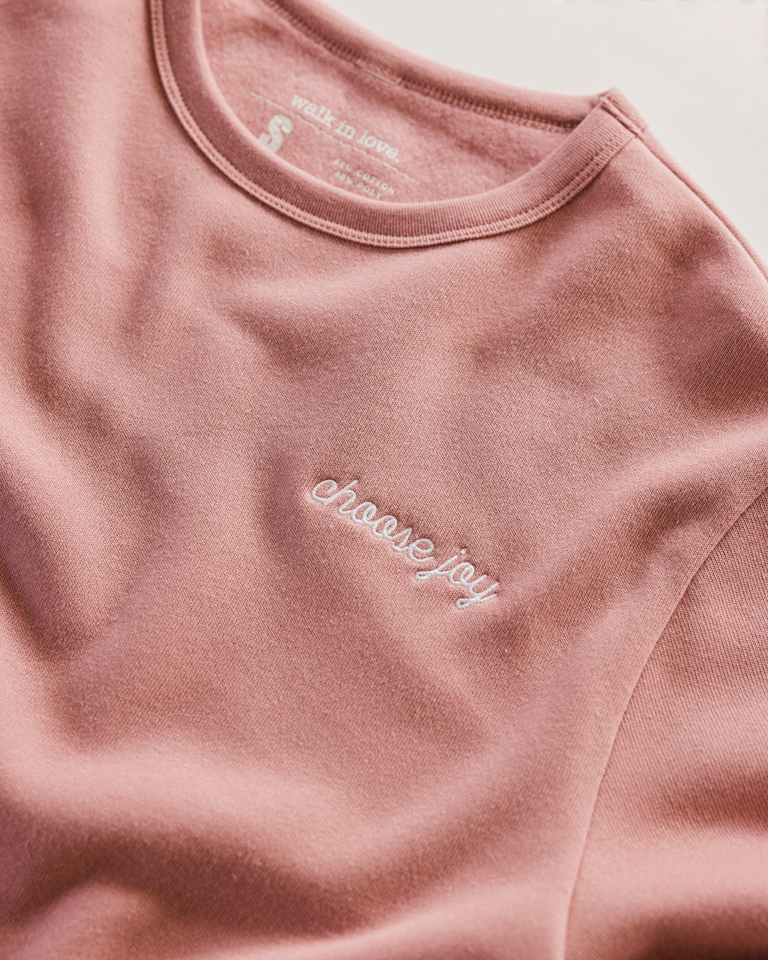 Choose Joy Embroidered Dusty Rose Slouchy Sweatshirt