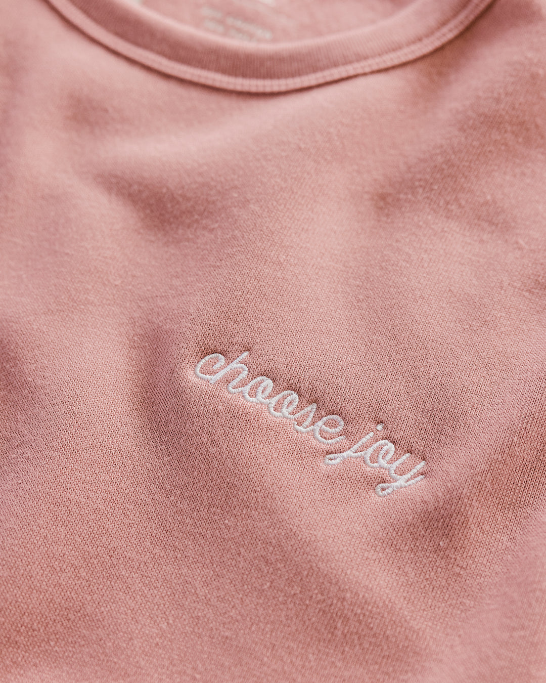 Choose Joy Embroidered Dusty Rose Slouchy Sweatshirt